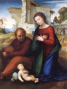 Fra Bartolommeo The Virgin Adoring the Child with Saint Joseph painting